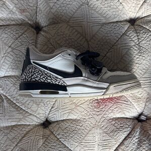 Jordan Black, White, and Red Sneakers